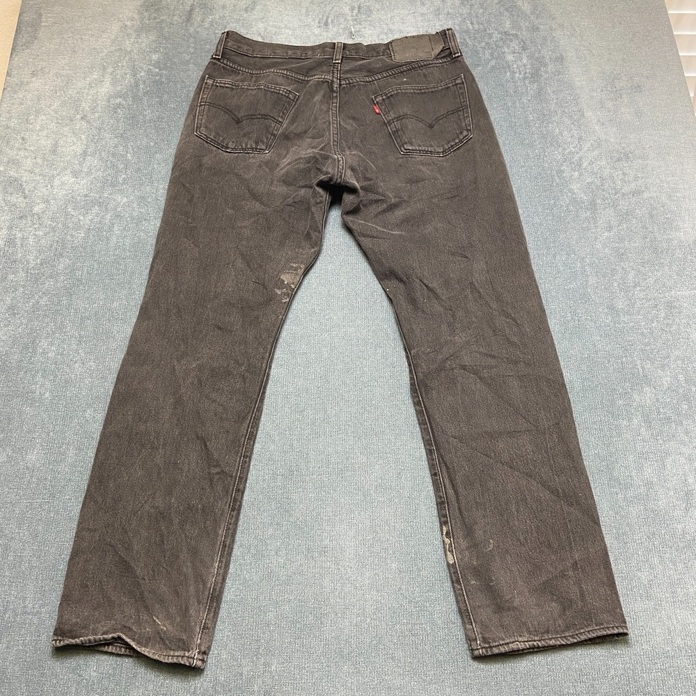 Levi's 501 Jeans Mens 36x34 Black Denim Dark Wash Straight Leg Original Fit